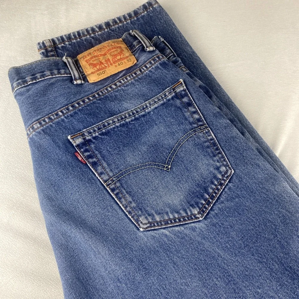 Levis Jeans Mens 40 X 32 Blue 550‎ Relaxed Tapered American Cowboy Ranch Y2K - Picture 13 of 13